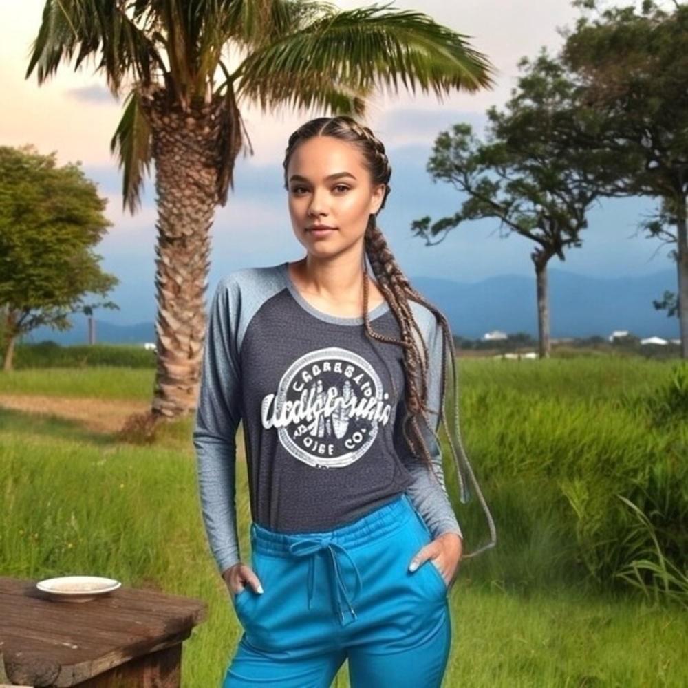 CARLSBAD California Surf Co Sweatshirt Women M Gray White Athletic EXC